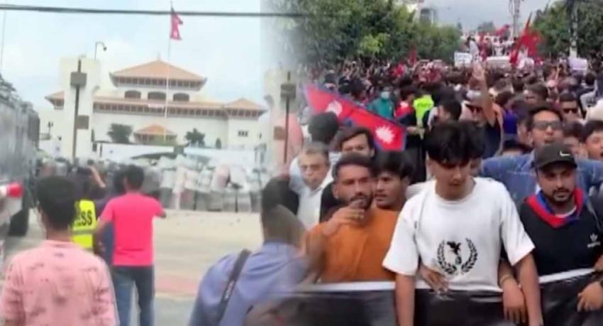නේපාලයේ විරෝධතාවලින් 19 දෙනෙකු මරුට...
